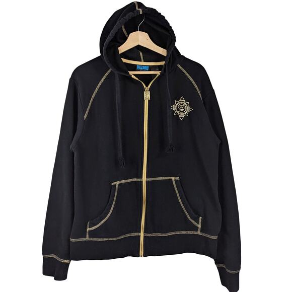 Hearthstone Heroes of Warcraft Embroidered Zip-Up Hoodie Medium Blizzard - Picture 1 of 7